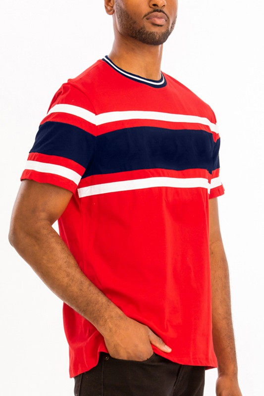 COTTON THREE STRIPE TSHIRT-Teresa's Fashionista LLC