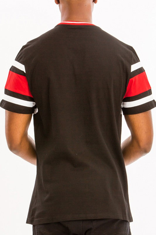 COTTON THREE STRIPE TSHIRT-Teresa's Fashionista LLC
