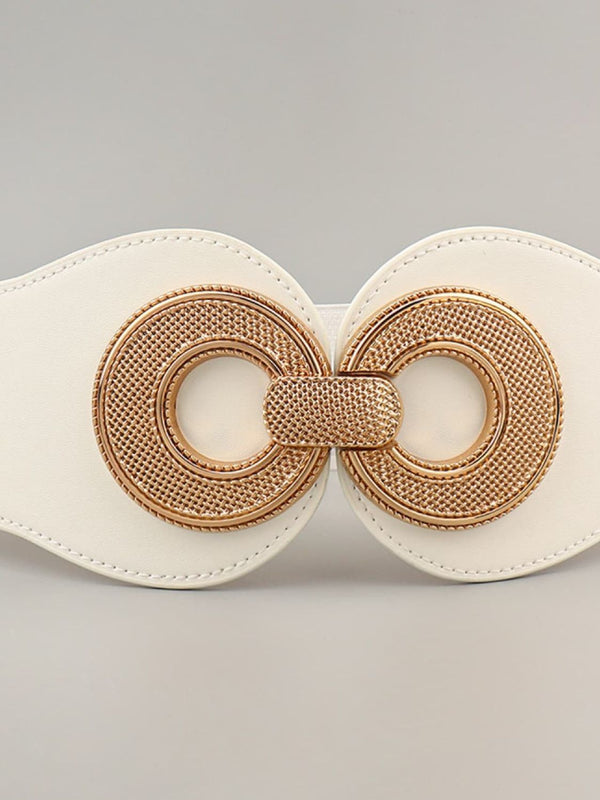 Alloy Buckle Elastic PU Belt-Teresa's Fashionista LLC