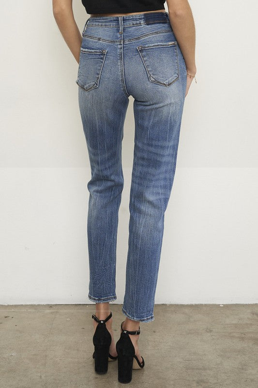 HIGH RISE GIRLFIRNED JEANS - Teresa's Fashionista LLC