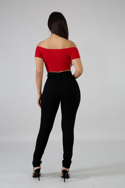 Plaid Patch Skinny Jean - Teresa's Fashionista LLC