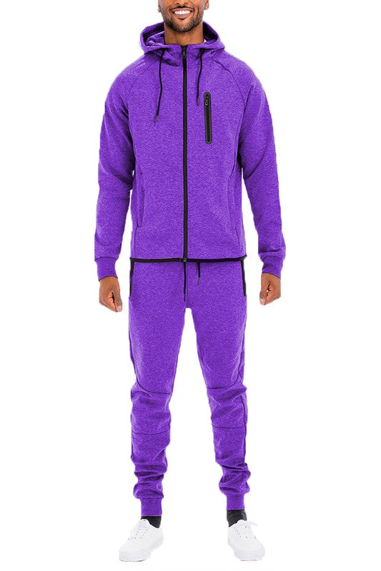 Mens Full Zip Sweat Pant Sweat Set-Teresa's Fashionista LLC