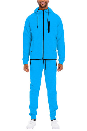 Mens Full Zip Sweat Pant Sweat Set-Teresa's Fashionista LLC