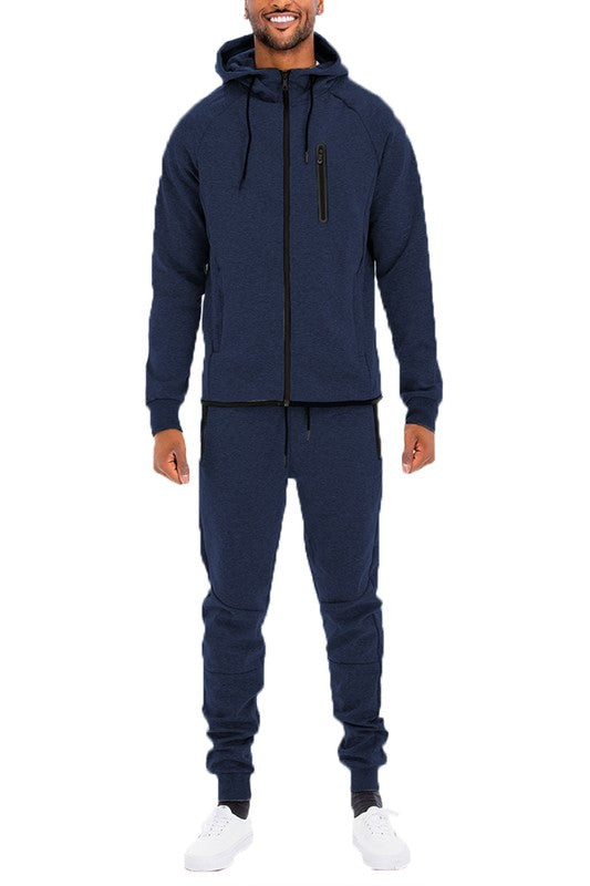 Mens Full Zip Sweat Pant Sweat Set-Teresa's Fashionista LLC