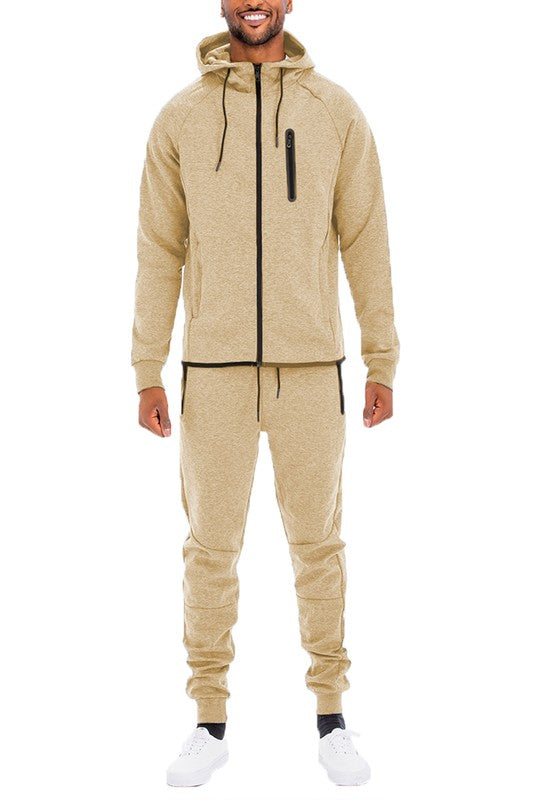 Mens Full Zip Sweat Pant Sweat Set-Teresa's Fashionista LLC