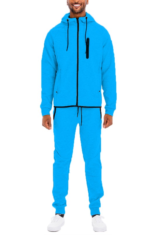 Mens Full Zip Sweat Pant Sweat Set-Teresa's Fashionista LLC