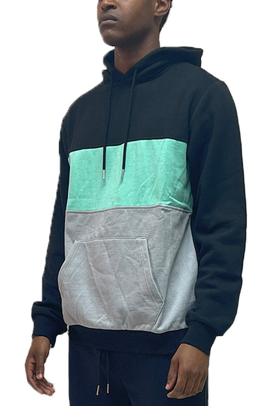 COLOR BLOCK PULLOVER HOODIE-Teresa&#39;s Fashionista LLC