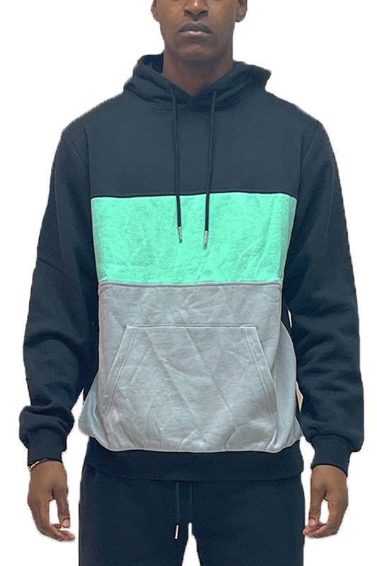 COLOR BLOCK PULLOVER HOODIE-Teresa&#39;s Fashionista LLC