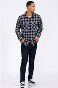 Regular Fit Checker Plaid Flannel Long Sleeve-Teresa's Fashionista LLC