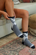Faux Mohair Diamond Pattern Socks-Teresa's Fashionista LLC