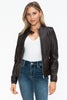 Snobbish PU Leather Biker Jacket with Side Zip Pockets - Teresa's Fashionista LLC