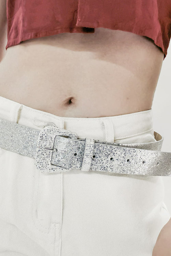 Glitter PU Leather Belt-Teresa's Fashionista LLC