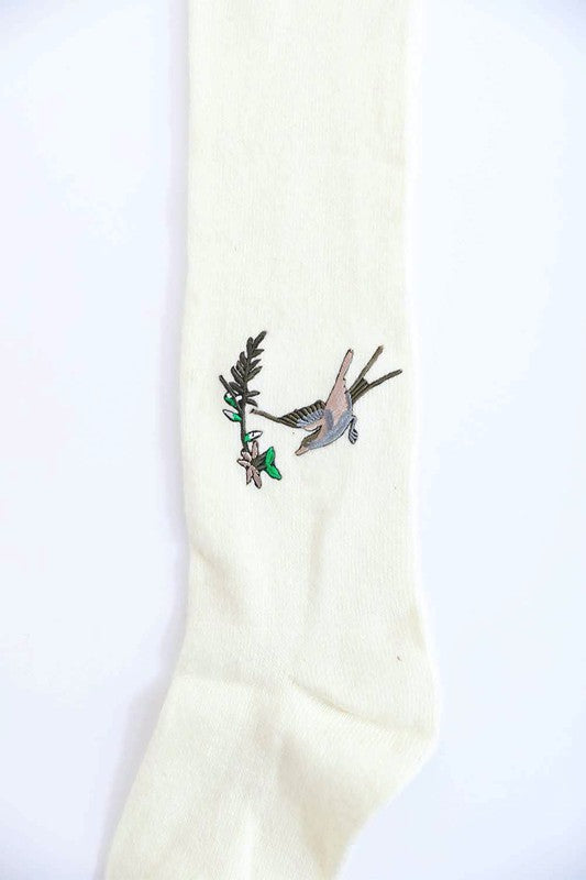 Hummingbird Wool Knee High Socks-Teresa's Fashionista LLC