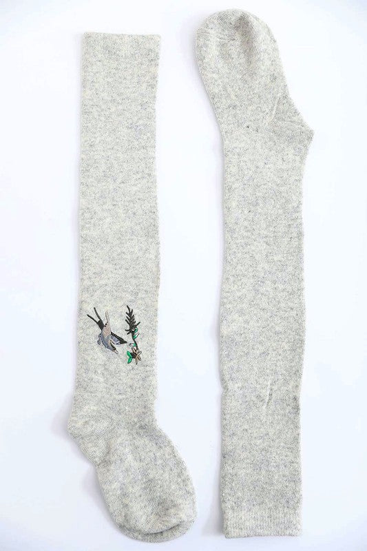 Hummingbird Wool Knee High Socks-Teresa's Fashionista LLC