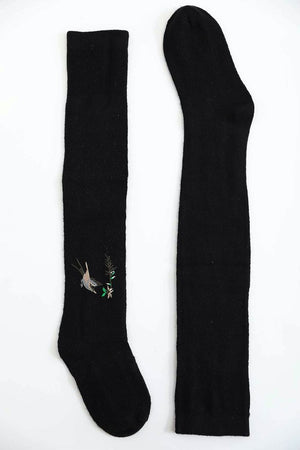 Hummingbird Wool Knee High Socks-Teresa's Fashionista LLC