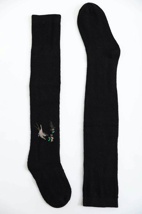 Hummingbird Wool Knee High Socks-Teresa's Fashionista LLC