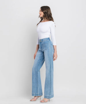 90'S VINTAGE SUPER HIGH RISE FLARE JEANS F5655