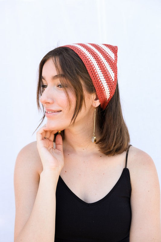 Crochet American Flag Hair Bandana - Teresa's Fashionista LLC