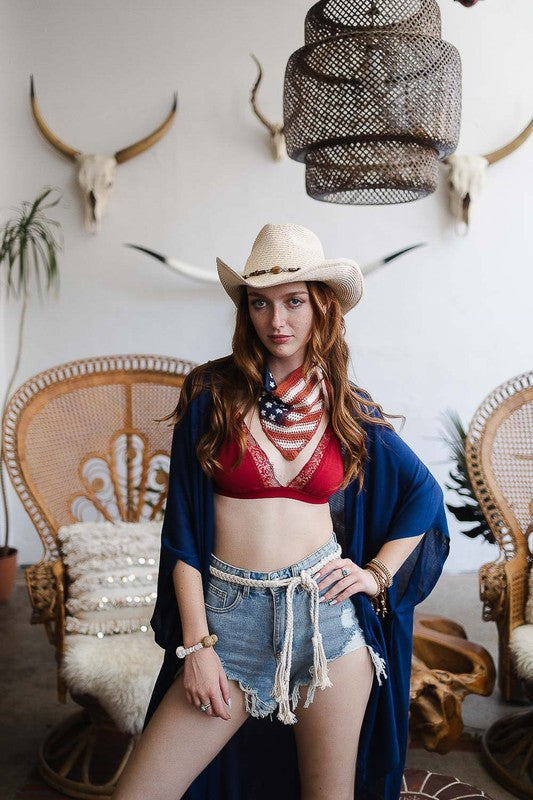 Crochet American Flag Hair Bandana - Teresa's Fashionista LLC