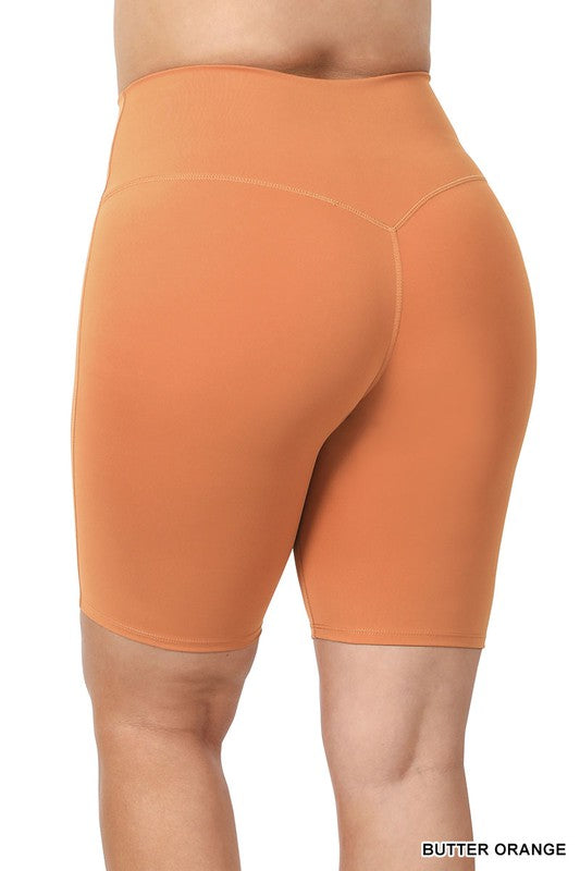 Plus Athletic High Rise Biker Shorts-Teresa&#39;s Fashionista LLC