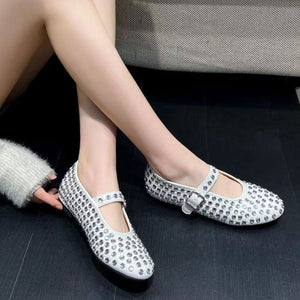 PU Leather Studded Flat Loafers-Teresa's Fashionista LLC