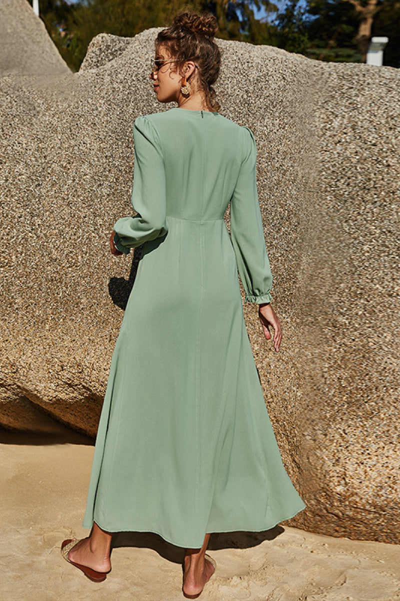 Puff Sleeve Flounce Dress-Teresa's Fashionista LLC