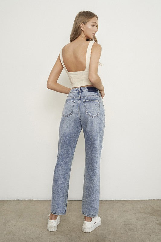 SLIM BOYFRIEND JEANS - Teresa's Fashionista LLC