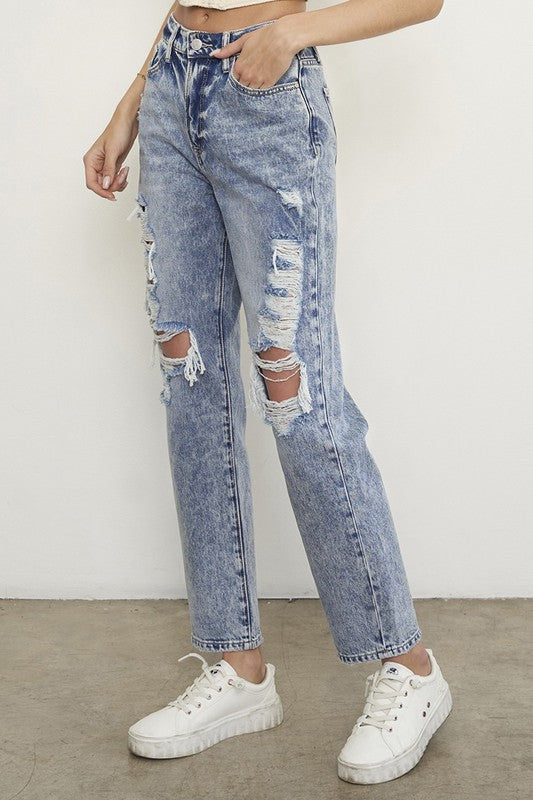 SLIM BOYFRIEND JEANS - Teresa's Fashionista LLC