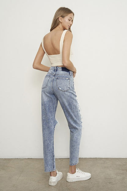 SLIM BOYFRIEND JEANS - Teresa's Fashionista LLC