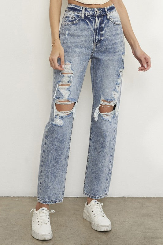 SLIM BOYFRIEND JEANS - Teresa's Fashionista LLC