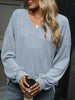V-Neck Long Sleeve T-Shirt-Teresa's Fashionista LLC