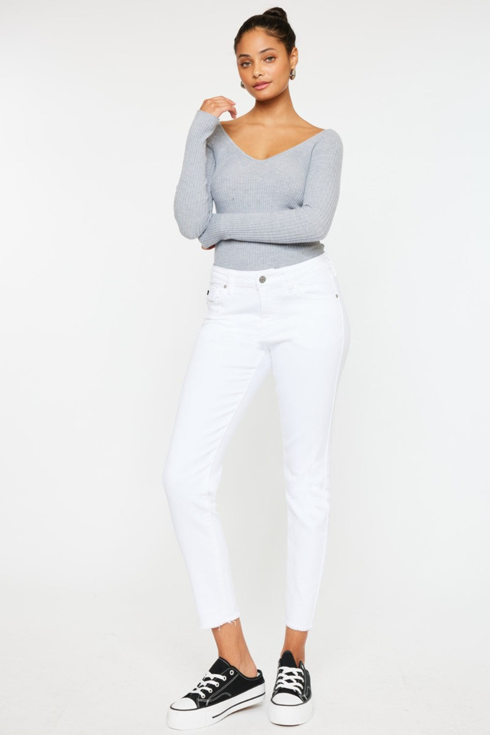 Kancan Mid Rise Ankle Skinny Jeans - Teresa's Fashionista LLC