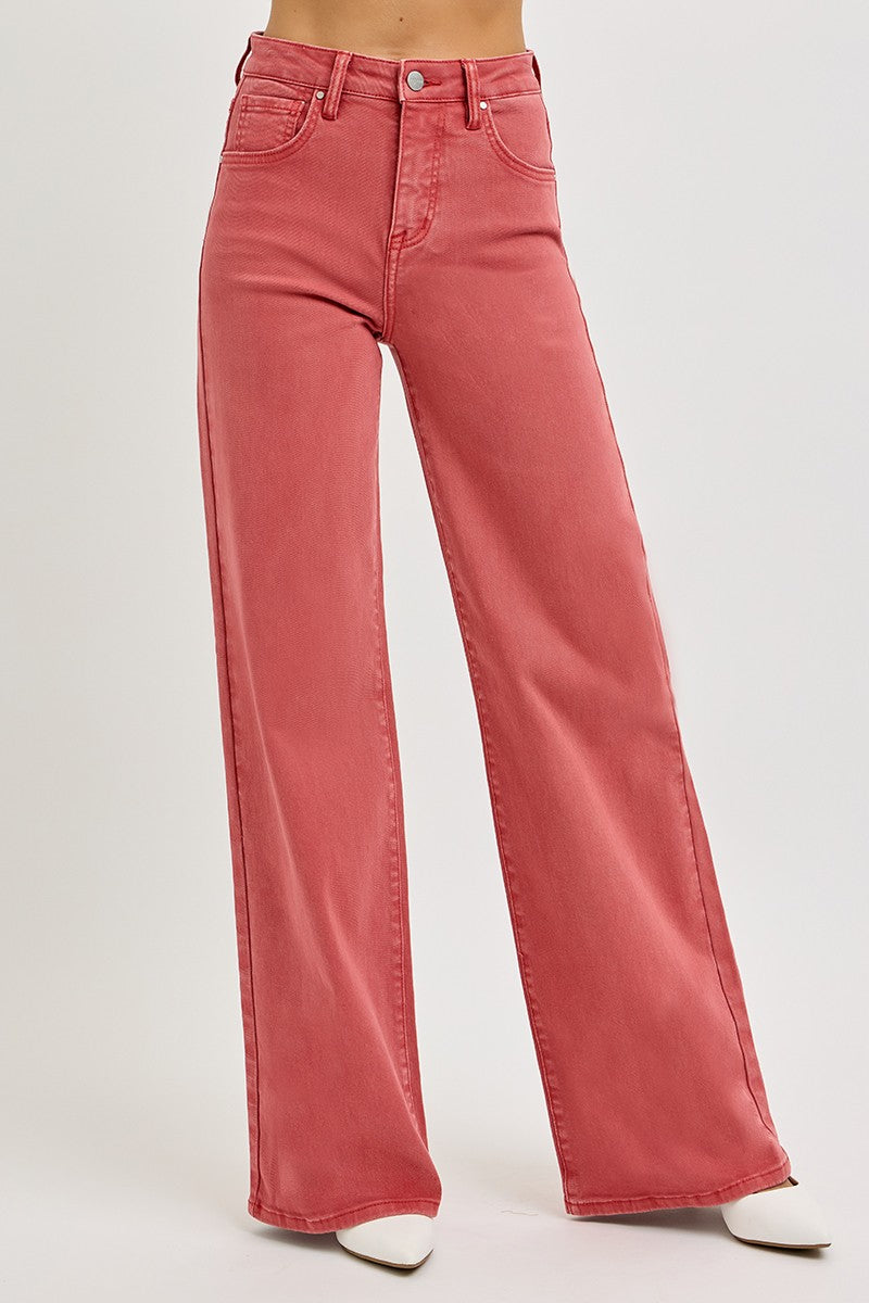 RISEN Full Size High Rise Tummy Control Wide Leg Jeans - Teresa's Fashionista LLC