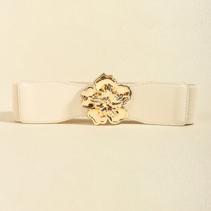 Flower Alloy Buckle Elastic Belt-Teresa's Fashionista LLC