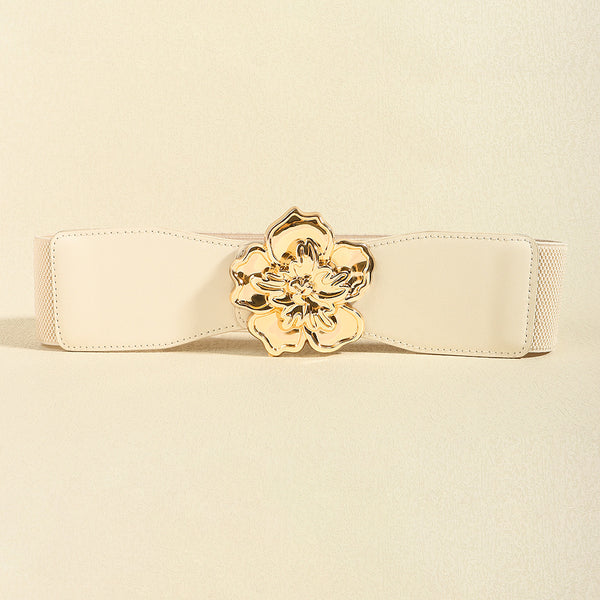 Flower Alloy Buckle Elastic Belt-Teresa's Fashionista LLC