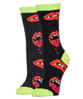 Ahhh Vampire - Women's Funny Halloween Crew Socks-Teresa's Fashionista LLC