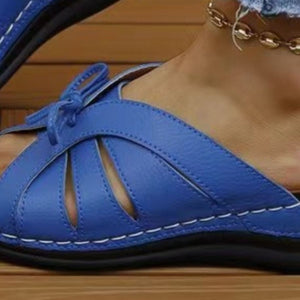 Tied Open Toe Low Heel Sandals-Teresa's Fashionista LLC
