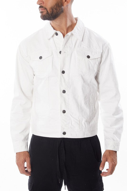 Men's White Denim Jacket-Teresa&#39;s Fashionista LLC