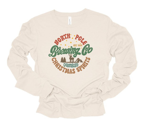 North Pole Brewing Co Premium Spirits LS Tee-Teresa&#39;s Fashionista LLC