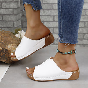 PU Leather Open Toe Sandals-Teresa's Fashionista LLC