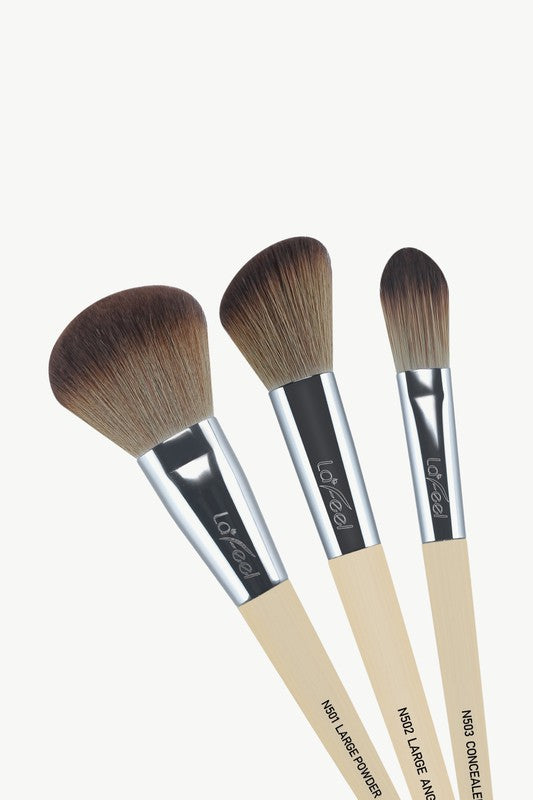 Lafeel Face and Eye Brush Set in Taupe-Teresa's Fashionista LLC