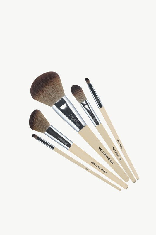 Lafeel Face and Eye Brush Set in Taupe-Teresa's Fashionista LLC
