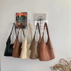 P25070 Pockets Front Microfiber Leather Shoulder Bag