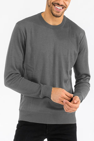 SOLID COLOR ROUND NECK SWEATER-Teresa's Fashionista LLC