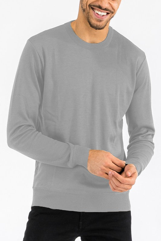 SOLID COLOR ROUND NECK SWEATER-Teresa's Fashionista LLC