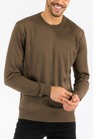 SOLID COLOR ROUND NECK SWEATER-Teresa's Fashionista LLC