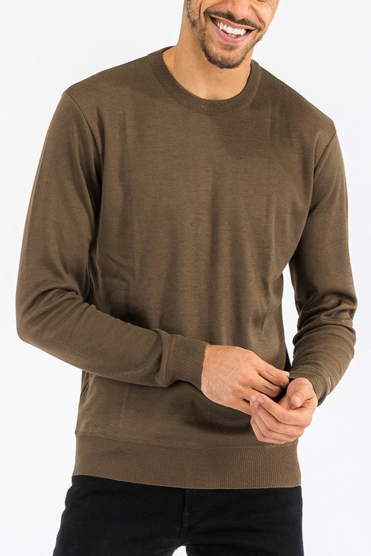 SOLID COLOR ROUND NECK SWEATER-Teresa's Fashionista LLC