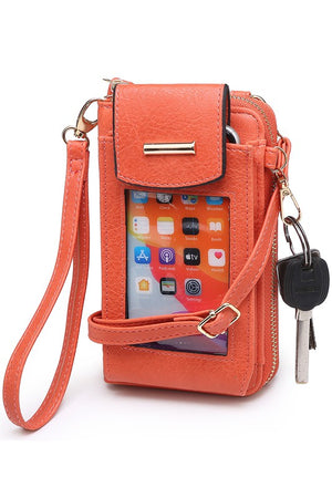 See Thru Window Cell Phone Crossbody Wallet-Teresa's Fashionista LLC