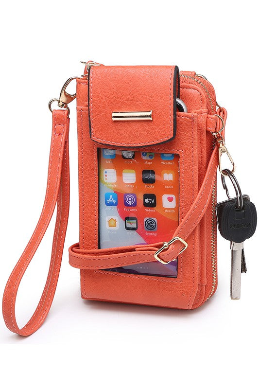 See Thru Window Cell Phone Crossbody Wallet-Teresa's Fashionista LLC