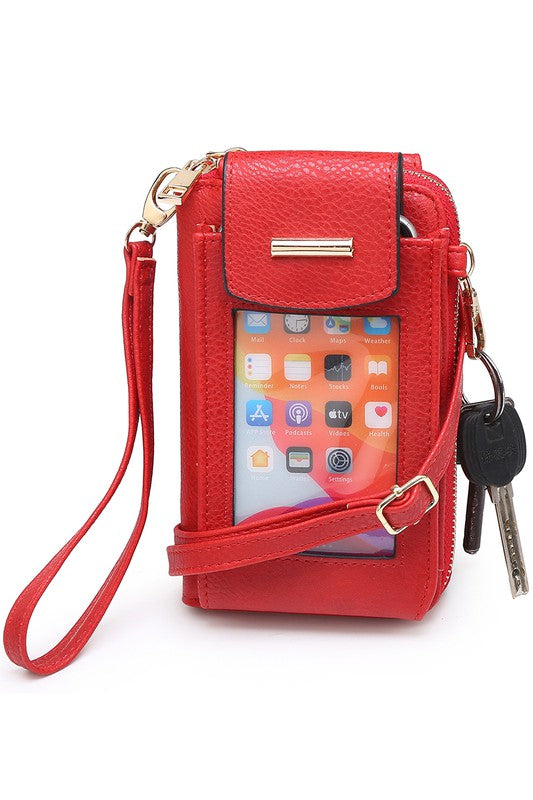 See Thru Window Cell Phone Crossbody Wallet-Teresa's Fashionista LLC